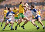 19 July 2015; Neil Gallagher, Donegal, in action against Ryan Wylie, left, and Fintan Kelly, Monaghan. Ulster GAA Football Senior Championship Final, Donegal v Monaghan, St Tiernach's Park, Clones, Co. Monaghan. Picture credit: Stephen McCarthy / SPORTSFILE
