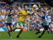 19 July 2015; Colm McFadden, Donegal, in action against Ryan Wylie, left, and Conor McManus, Monaghan. Ulster GAA Football Senior Championship Final, Donegal v Monaghan, St Tiernach's Park, Clones, Co. Monaghan. Picture credit: Dáire Brennan / SPORTSFILE