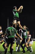 24 October 2008; Connacht's Andrew Browne wins possession in the lineout. Magners League, Connacht v Edinburgh, Sportsground, Galway. Picture credit: Matt Browne / SPORTSFILE