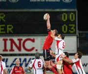 25 October 2008; Mick O'Driscoll, Munster, in action against Ryan Caldwell, Ulster. Magners League, Ulster v Munster, Ravenhill Park, Belfast, Co. Antrim. Picture credit: Oliver McVeigh / SPORTSFILE