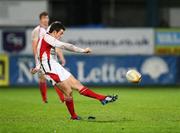 25 October 2008; Ian Humphreys, Ulster, kicks a penalty. Magners League, Ulster v Munster, Ravenhill Park, Belfast, Co. Antrim. Picture credit: Oliver McVeigh / SPORTSFILE