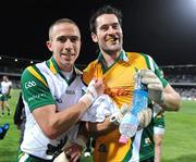 24 October 2008; Irish players John Keane and goalkeeper David Gallagher celebrate their side's one point victory. 2008 Toyota International Rules Series, Australia v Ireland, Subiaco Oval, Perth, Western Australia. Picture credit: Ray McManus / SPORTSFILE