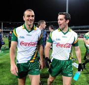 24 October 2008; Irish players John Miskella, left, and Aaron Kernan leave the field after the one point win. 2008 Toyota International Rules Series, Australia v Ireland, Subiaco Oval, Perth, Western Australia. Picture credit: Ray McManus / SPORTSFILE