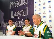 24 October 2008; Irish manager Sean Boylan, with captain Sean Cavanagh and vice-captain Graham Canty to his right, speaking at a press conference after the game. 2008 Toyota International Rules Series, Australia v Ireland, Subiaco Oval, Perth, Western Australia. Picture credit: Ray McManus / SPORTSFILE