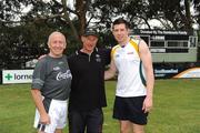 26 October 2008; Manager Sean Boylan, captain Sean Cavanagh and Brett Smartt, President of the Lorne Dolphins Football Club, after Ireland International Rules squad training. 2008 International Rules tour, Stribling Reserve, Lorne, Victoria, Auatralia. Picture credit: Ray McManus / SPORTSFILE