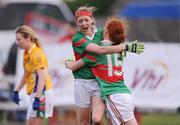 26 October 2008; Natasha Beegan, left, Carnacon, celebrates after scoring her side's second goal wiith team-mate Noelle Tierney. VHI Healthcare Connacht Senior Club Ladies Football Final, Carnacon, Mayo v St Brigid's, Ballintubber, Co. Mayo. Photo by Sportsfile