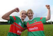 26 October 2008; Aoife Loftus, left, and Marie Corbett, Carnacon, celebrate at the end of the game. VHI Healthcare Connacht Senior Club Ladies Football Final, Carnacon, Mayo v St Brigid's, Ballintubber, Co. Mayo. Photo by Sportsfile