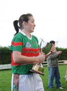 26 October 2008; Carnacon captain Michelle McGing with the cup. VHI Healthcare Connacht Senior Club Ladies Football Final, Carnacon, Mayo v St Brigid's, Ballintubber, Co. Mayo. Photo by Sportsfile