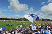 19 July 2015; The Monaghan and Donegal teams parade behind the St. Michael's Scout Band, Enniskillen, before the game. Ulster GAA Football Senior Championship Final, Donegal v Monaghan, St Tiernach's Park, Clones, Co. Monaghan. Picture credit: Dáire Brennan / SPORTSFILE