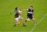 19 July 2015; Diamond O'Connor, Mayo, in action against Andy Moran, Sligo. Connacht GAA Football Senior Championship Final, Mayo v Sligo, Dr. Hyde Park, Roscommon. Picture credit: Sam Barnes / SPORTSFILE