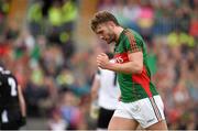 19 July 2015; Aidan O'Shea, Mayo, celebrates after scoring his side's fourth goal. Connacht GAA Football Senior Championship Final, Mayo v Sligo, Dr. Hyde Park, Roscommon. Photo by Sportsfile