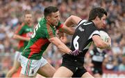 19 July 2015; Brendan Egan, Sligo, in action against Jason Doherty, Mayo. Connacht GAA Football Senior Championship Final, Mayo v Sligo, Dr. Hyde Park, Roscommon. Picture credit: David Maher / SPORTSFILE