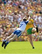 19 July 2015; Patrick McBrearty, Donegal, in action against Karl O'Connell, Monaghan. Ulster GAA Football Senior Championship Final, Donegal v Monaghan, St Tiernach's Park, Clones, Co. Monaghan. Picture credit: Oliver McVeigh / SPORTSFILE