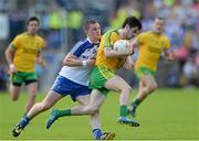 19 July 2015; Ryan McHugh, Donegal, in action against Dermot Malone, Monaghan. Ulster GAA Football Senior Championship Final, Donegal v Monaghan, St Tiernach's Park, Clones, Co. Monaghan. Picture credit: Oliver McVeigh / SPORTSFILE
