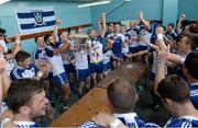 19 July 2015; Monaghan players celebrates in the dressing room with the Anglo Celt cup. Ulster GAA Football Senior Championship Final, Donegal v Monaghan, St Tiernach's Park, Clones, Co. Monaghan. Picture credit: Oliver McVeigh / SPORTSFILE