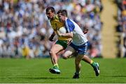 19 July 2015; Karl O'Connell, Monaghan, in action against Frank McGlynn, Donegal. Ulster GAA Football Senior Championship Final, Donegal v Monaghan, St Tiernach's Park, Clones, Co. Monaghan. Picture credit: Dáire Brennan / SPORTSFILE