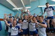 19 July 2015; Monaghan players celebrate in the dressing room with the Anglo Celt cup. Ulster GAA Football Senior Championship Final, Donegal v Monaghan, St Tiernach's Park, Clones, Co. Monaghan. Picture credit: Oliver McVeigh / SPORTSFILE
