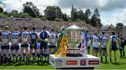 19 July 2015; The Monaghan team line up for the team photograph behind the Anglo-Celt cup. Ulster GAA Football Senior Championship Final, Donegal v Monaghan, St Tiernach's Park, Clones, Co. Monaghan. Picture credit: Dáire Brennan / SPORTSFILE