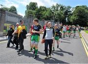 19 July 2015; The Donegal players make their way to the pitch from the warm-up area. Ulster GAA Football Senior Championship Final, Donegal v Monaghan, St Tiernach's Park, Clones, Co. Monaghan. Picture credit: Dáire Brennan / SPORTSFILE