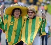 19 July 2015; Donegal supporters Mary McIlwaine, left, and Mary Bonnar, from Convey, Co. Donegal, on their way to the game. Ulster GAA Football Senior Championship Final, Donegal v Monaghan, St Tiernach's Park, Clones, Co. Monaghan. Picture credit: Dáire Brennan / SPORTSFILE