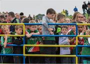 19 July 2015; Young Mayo supporters look on during the closing stages of the game. Connacht GAA Football Senior Championship Final, Mayo v Sligo, Dr. Hyde Park, Roscommon. Picture credit: David Maher / SPORTSFILE