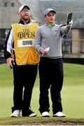 20 July 2015; Ireland's Paul Dunne, right, and caddy Alan Murray during the Final Round of the British Open 2015. Old Course, St Andrews, Scotland. Picture credit: Bill Murray / SPORTSFILE