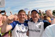 19 July 2015; Monaghan manager Malachy O'Rourke, right, and Dessie Mone celebrate after the game. Ulster GAA Football Senior Championship Final, Donegal v Monaghan, St Tiernach's Park, Clones, Co. Monaghan. Picture credit: Oliver McVeigh / SPORTSFILE