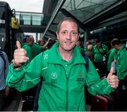 21 July 2015; Team Ireland’s Francis Power, a member of Navan Arch Club, from Navan, Co Meath, ahead of departing for the Special Olympics World Summer Games in Los Angeles, United States. Terminal 2, Dublin Airport, Dublin. Picture credit: Ray McManus / SPORTSFILE