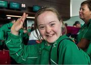 21 July 2015; Team Ireland’s Dearbhail Savage, a member of Saddle and Reins Special Olympics Club, from Mowhan, Co Armagh, ahead of departing for the Special Olympics World Summer Games in Los Angeles, United States. Terminal 2, Dublin Airport, Dublin. Picture credit: Ray McManus / SPORTSFILE