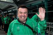 21 July 2015; Dean Gallagher, a member of Sunbeam House Services, from Bray, Co Wicklow, ahead of departing for the Special Olympics World Summer Games in Los Angeles, United States. Terminal 2, Dublin Airport, Dublin. Picture credit: Ray McManus / SPORTSFILE