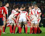 25 October 2008; Ulster Captain, Rory Best, 2, talks to his players. Magners League, Ulster v Munster, Ravenhill Park, Belfast, Co. Antrim. Picture credit: Oliver McVeigh / SPORTSFILE