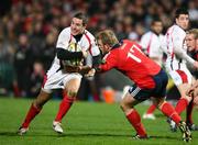 25 October 2008; Paddy Wallace, Ulster, in action against Darragh Hurley, Munster. Magners League, Ulster v Munster, Ravenhill Park, Belfast, Co. Antrim. Picture credit: Oliver McVeigh / SPORTSFILE