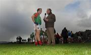 26 October 2008; Darren O'Sullivan, Mid Kerry, is interviewd by Weeshie Fogarty, Radio Kerry, after the match. Kerry Senior Football semi-final, Laune Rangers v Mid Kerry, Fitzgerald Stadium, Killarney, Co. Kerry. Picture credit: Stephen McCarthy / SPORTSFILE