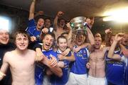 27 October 2008; Celbridge players celebrate with the cup in their dressing room after the game. Kildare Senior Football Final Replay, Sarsfields v Celbridge, St Conleth's Park, Newbridge, Co. Kildare. Picture credit: David Maher / SPORTSFILE