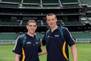 28 October 2008; Kerry players Killian Young and Kieran Donaghy are photographed on the picth after an Ireland International Rules training session. 2008 International Rules tour, Melbourne Cricket Ground, Melbourne, Auatralia. Picture credit: Ray McManus / SPORTSFILE