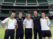 28 October 2008; Steven McDonnell, Killian Young, Ciaran McKeever, Kieran Donaghy and Aaron Kernan strike a pose on the pitch after an Ireland International Rules training session. 2008 International Rules tour, Melbourne Cricket Ground, Melbourne, Auatralia. Picture credit: Ray McManus / SPORTSFILE