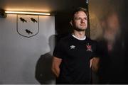 21 July 2015; Dane Massey, Dundalk FC, during a press day ahead of their UEFA Champions League, Second Qualifying Round, Second Leg, game against FC BATE Borisov. Oriel Park, Dundalk, Co. Louth. Picture credit: David Maher / SPORTSFILE