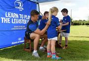 22 July 2015; Leinster rugby players Cathal Marsh and Josh Van Der Flier visited the Bank of Ireland Summer Camp in Tullow RFC to meet with young players. Tullow RFC - Blackgate, Tullow, Co. Carlow. Picture credit: Matt Browne / SPORTSFILE