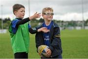 22 July 2015; Leinster rugby players Colm O'Shea and Gavin Thornbury visited the Bank of Ireland Summer Camp at Seapoint RFC to meet with young players. Pictured Camp participants playing keep ball. Seapoint RFC, Killiney, Co. Dublin. Picture credit: Sam Barnes / SPORTSFILE