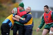 30 October 2008; Brian O'Driscoll is tackled by Keith Earls and Marcus Horan during Ireland rugby squad training. University of Limerick, Limerick. Picture credit: Matt Browne / SPORTSFILE