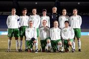 30 October 2008; The Republic of Ireland team, back row, from left, Ciara Grant, Jemma O'Connor, Stefanie Curtis, Mary Therese McDonnell, Emma Byrne, Yvonne Tracy, Niamh Fahy. Front row, from left, Aine O'Gorman, Alisha Moran, Meabh de Burca, Michele O'Brien. Euro 2009 Championship Play-Offs, 2nd Leg, Iceland v Republic of Ireland, Laugardalsvöllur Stadium, Reykjavik, Iceland. Picture credit: Daniel Runarsson / SPORTSFILE