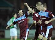 31 October 2008; Greg O'Halloran, left, Cobh Ramblers, celebrates with team-mates after scoring his side's first goal. eircom League Premier Division, Bray Wanderers v Cobh Ramblers, Carlisle Grounds, Bray. Picture credit: David Maher / SPORTSFILE