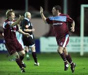 31 October 2008; Greg O'Halloran, right, Cobh Ramblers, celebrates with team-mate Colin O'Brien after scoring his side's first goal. eircom League Premier Division, Bray Wanderers v Cobh Ramblers, Carlisle Grounds, Bray. Picture credit: David Maher / SPORTSFILE