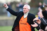 2 November 2008; James McDaid, TD, in his role as team doctor of St Eunan's Letterkenny, celebrates at the final whistle. AIB Ulster Senior Club Football Championship Quarter-Final, Clonoe O'Rahilly's v St Eunan's Letterkenny, Healy Park, Omagh, Co. Tyrone. Picture credit: Oliver McVeigh / SPORTSFILE