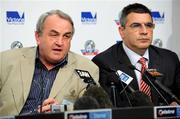 29 October 2008; GAA President Nickey Brennan and Andrew Demetriou, Chief Executive, AFL during an AFL - GAA Press Conference. 2008 International Rules tour, Telstra Dome, Melbourne, Australia. Picture credit: Ray McManus / SPORTSFILE