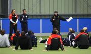 30 October 2008; Terence McWilliams, right, Ulster GAA Council Provincial games manager issues instructions during a GAA/ IFA Schools Coaches training day. Meadowbank Sports Arena, Magherafelt, Co. Derry. Picture credit: Oliver McVeigh / SPORTSFILE