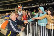 31 October 2008; Ireland manager Sean Boylan celebrates with Irish and Australian fans alike at the end of the game. Toyota International Rules Series, Australia v Ireland, Melbourne Cricket Ground, Melbourne, Australia. Picture credit: Ray McManus / SPORTSFILE