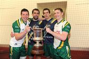 31 October 2008; Ireland and Tyrone players Sean Cavanagh, Joe and Justin McMahon and Enda McGinley with the Cormac McAnallen Cup. Toyota International Rules Series, Australia v Ireland, Melbourne Cricket Ground, Melbourne, Australia. Picture credit: Ray McManus / SPORTSFILE