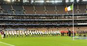 31 October 2008; The Ireland and Australia teams stand for the national anthems. Toyota International Rules Series, Australia v Ireland, Melbourne Cricket Ground, Melbourne, Australia. Picture credit: Ray McManus / SPORTSFILE
