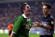 2 September 2000; Robbie Keane of Republic of Ireland celebrates after scoring a goal forhis side during the World Cup Internaltional Championship Qualifing match between Holland and the Republic of Ireland at Amsterdam Arena in Amsterdam, Holland. Photo by David Maher/Sportsfile